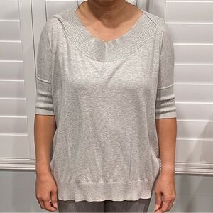 Cabi Women’s Gray Silk Blended Sweater, relaxed fit, size S